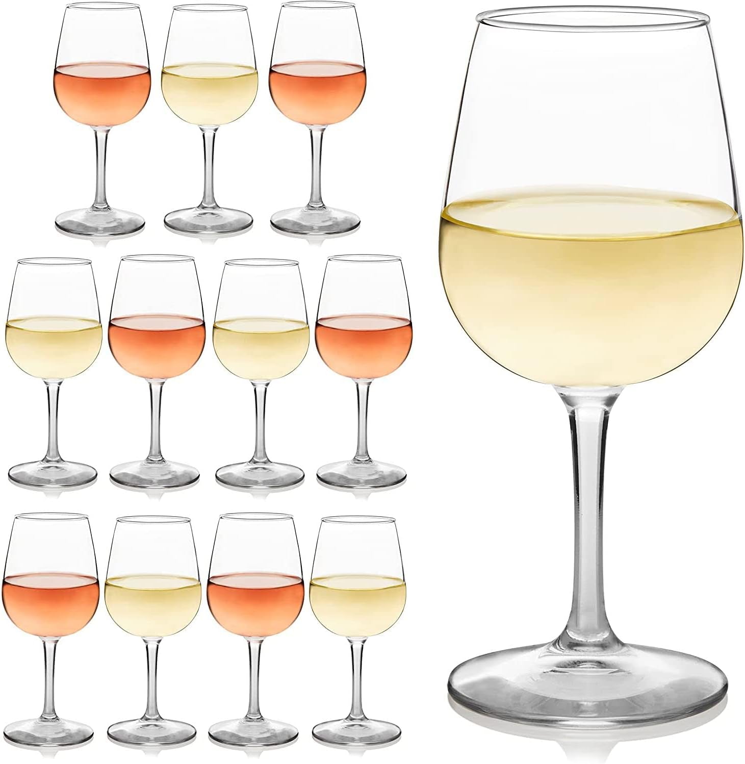 Libbey Stemless 12-Piece Wine Glass Party Set for Red and White Wines