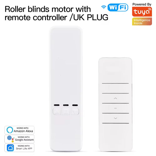 Tuya Wifi Smart Motor Electric Chain Roller Blinds Shade Shutter Drive RF Remote Kit Smart Life App via Alexa/Google