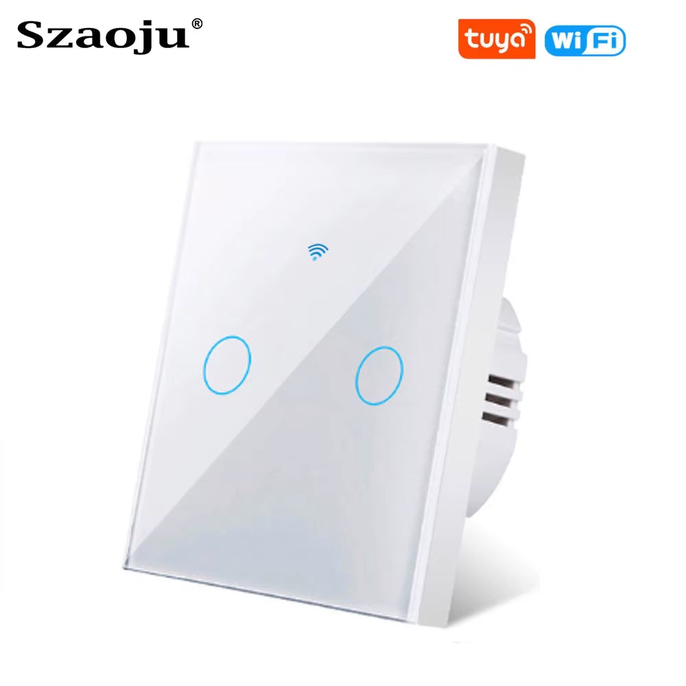 Tuya Wifi Touch Switch Light Wall Smart Switch Universal for EU Smart Home Life Alexa Google Home 433RF Remote 1/2/3Gang