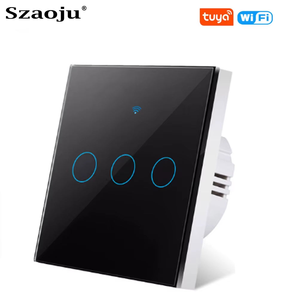 Tuya Wifi Touch Switch Light Wall Smart Switch Universal for EU Smart Home Life Alexa Google Home 433RF Remote 1/2/3Gang