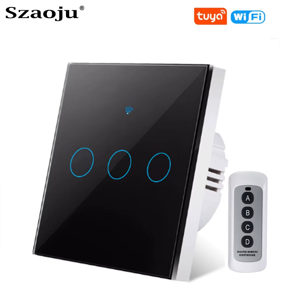 Tuya Wifi Touch Switch Light Wall Smart Switch Universal for EU Smart Home Life Alexa Google Home 433RF Remote 1/2/3Gang