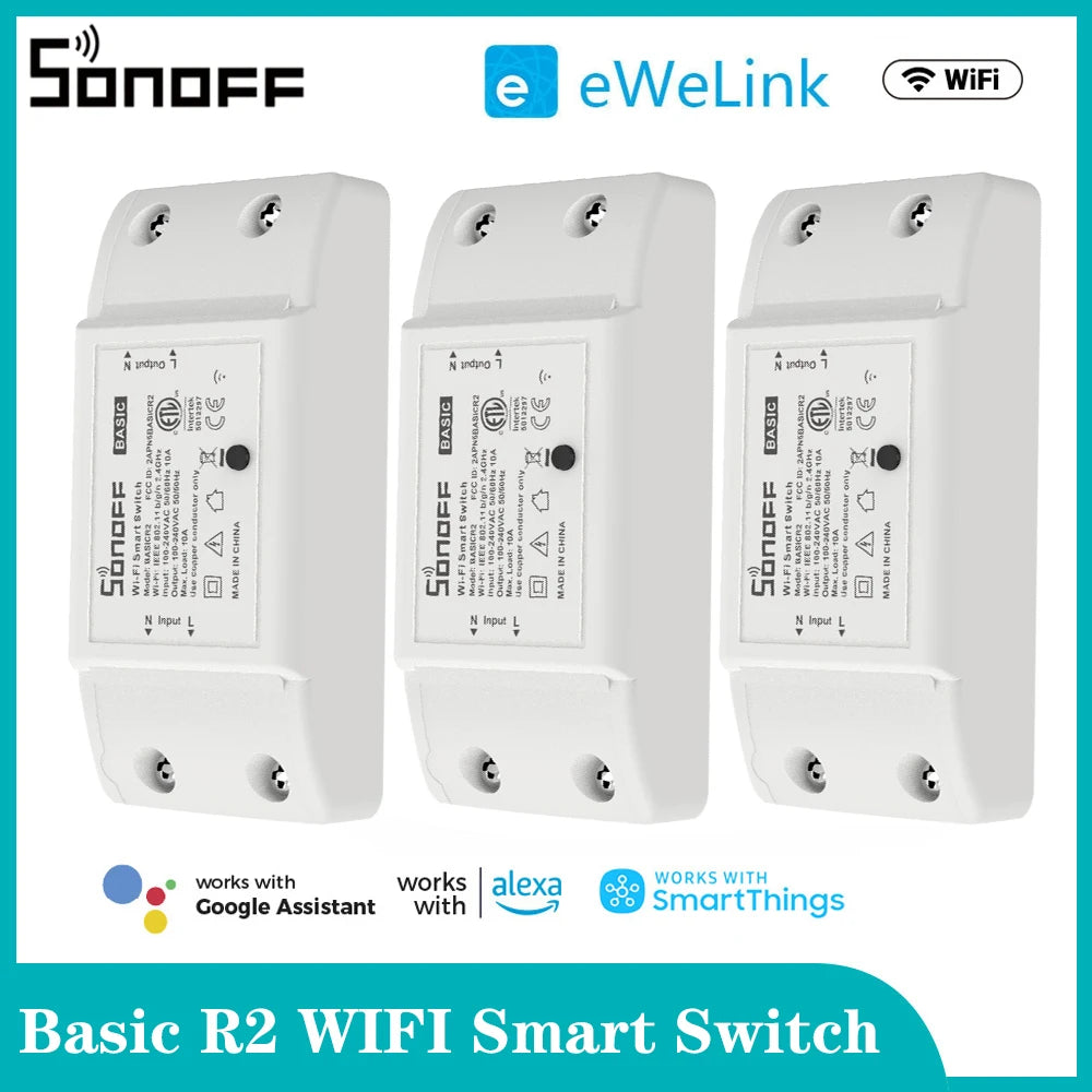 Basic R2 R4 Wifi DIY Interruptor Smart Switch Remote Controller Smart Home Ewelink Control Work with Alexa Google Home