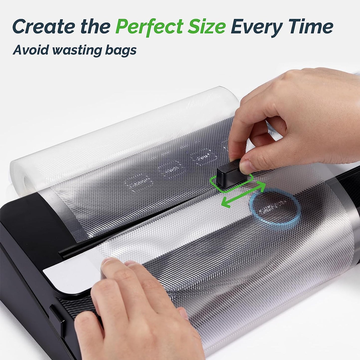 GERYON Vacuum Sealer Rolls, 2 Packs 8" X 50' Food Vacuum Sealer Bags Rolls Work with All Brand Food Sealer Machine