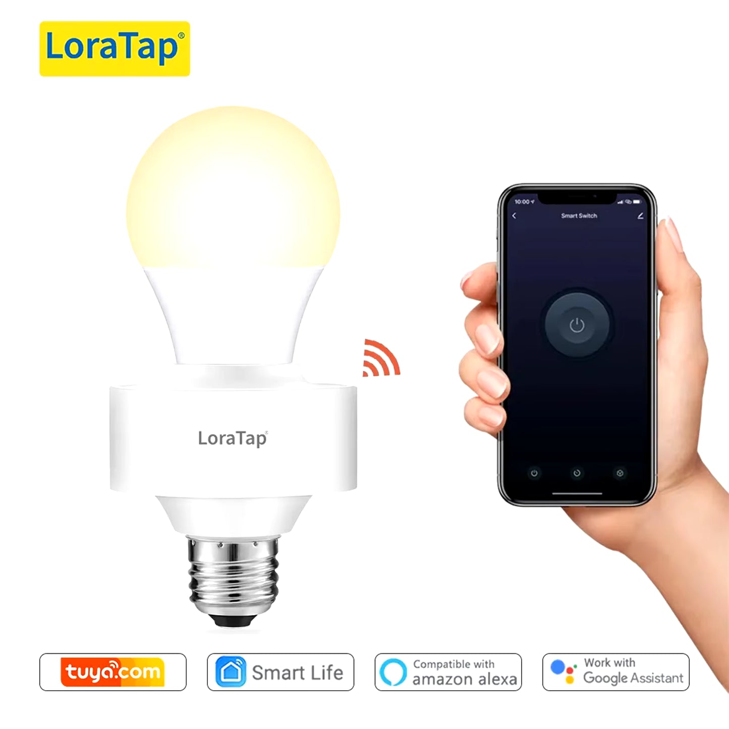Tuya Smart Zigbee 3.0 Led Bulb Socket Lamp Adapter Holder E27 Works with Google Home Alexa Echo Remote Control on off DIY MQTT