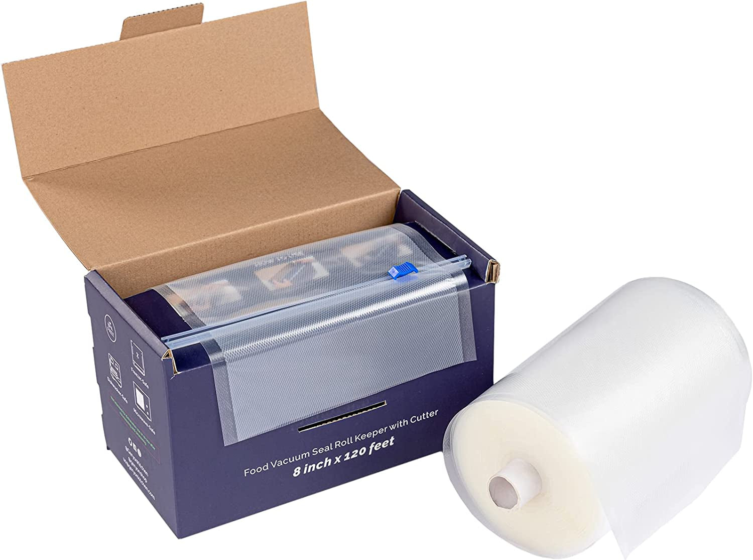 GERYON Vacuum Sealer Rolls, 2 Packs 8" X 50' Food Vacuum Sealer Bags Rolls Work with All Brand Food Sealer Machine