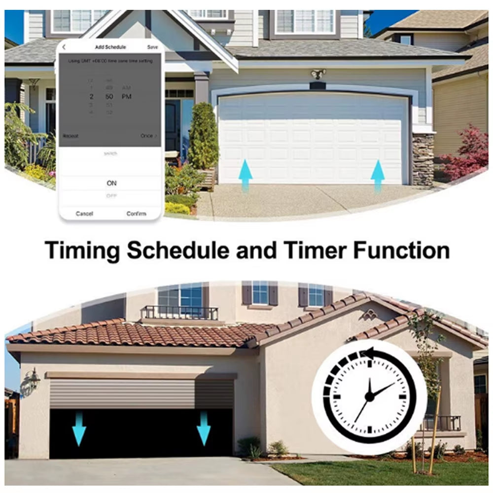 Wifi Smart Garage Door Opener Tuya App Remote Control Module Switch Works with Alexa Google Assistant Siri Shortcut