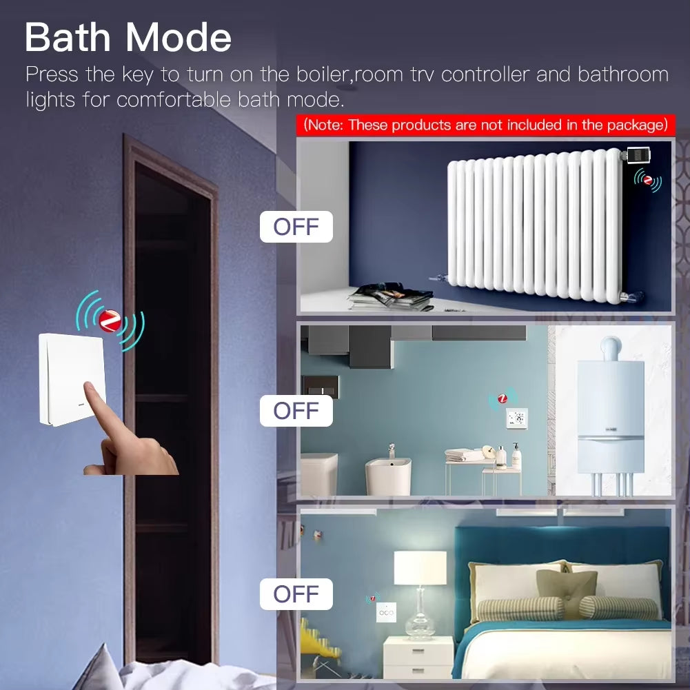 Tuya Zigbee Wireless 9 Scene Switch Push Button Battery Powered Transmitter Smart Life App Automation 1/2/3 Gang