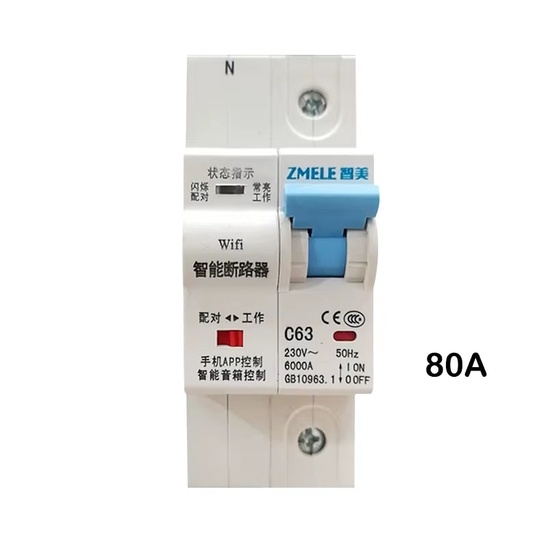 Tuya Smart ZMB9-100 Wifi Smart Circuit Breaker Switch ZMB9 25A 40A 63A 80A 100A 230V 400V 1/2/3/4 Pins P Support Alexa Google