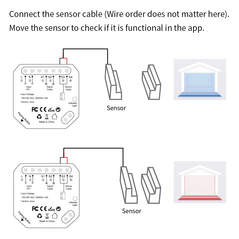 Garage Door Sensor Opener Controller Remote Wifi Switch Tuya Smart Life App Alert Works with Google Home Alexa Home Automation