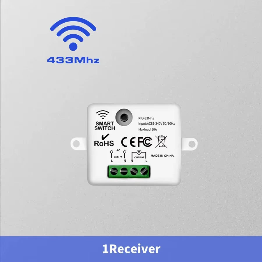 Wireless Light Switch 433Mhz Remote Control 1/2/3Gang Interruptor Wall Smart Lighting Switch 10A 110V 220V for Lamp LED