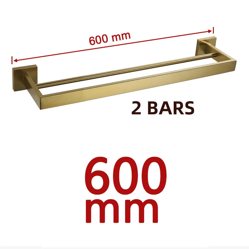 Gold Brushed Bathroom Accessories Hardware Towel Bar Rail Toilet Paper Holder Towel Rack Hook Soap Dish Toilet Brush