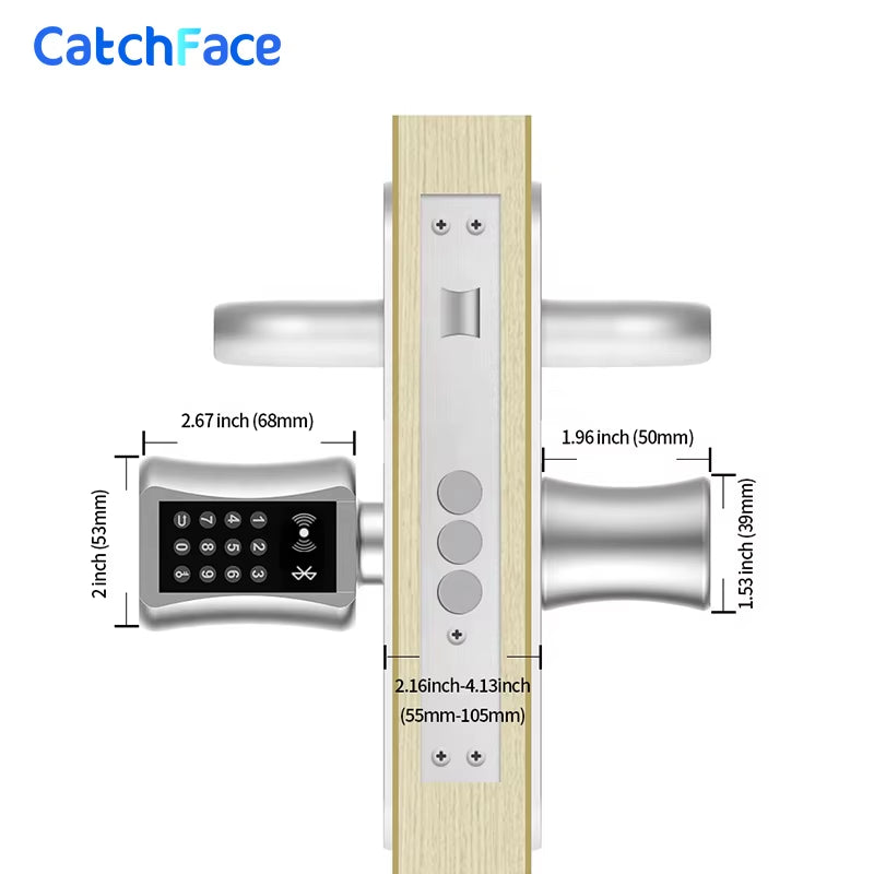 Ttlock Bluetooh Cylinder Smart Lock Remote Control Keyless Electronic Door Lock APP Wifi Digital Code RFID Card Lock