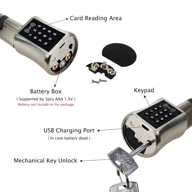 Ttlock Bluetooh Cylinder Smart Lock Remote Control Keyless Electronic Door Lock APP Wifi Digital Code RFID Card Lock