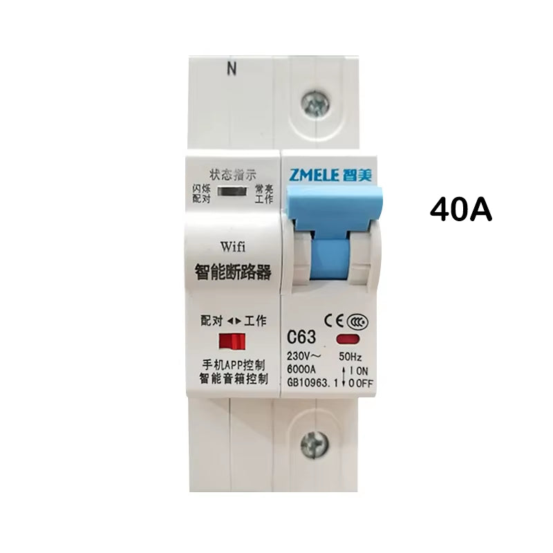 Tuya Smart ZMB9-100 Wifi Smart Circuit Breaker Switch ZMB9 25A 40A 63A 80A 100A 230V 400V 1/2/3/4 Pins P Support Alexa Google