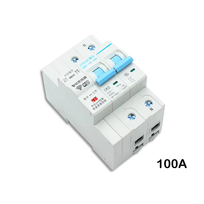 Tuya Smart ZMB9-100 Wifi Smart Circuit Breaker Switch ZMB9 25A 40A 63A 80A 100A 230V 400V 1/2/3/4 Pins P Support Alexa Google