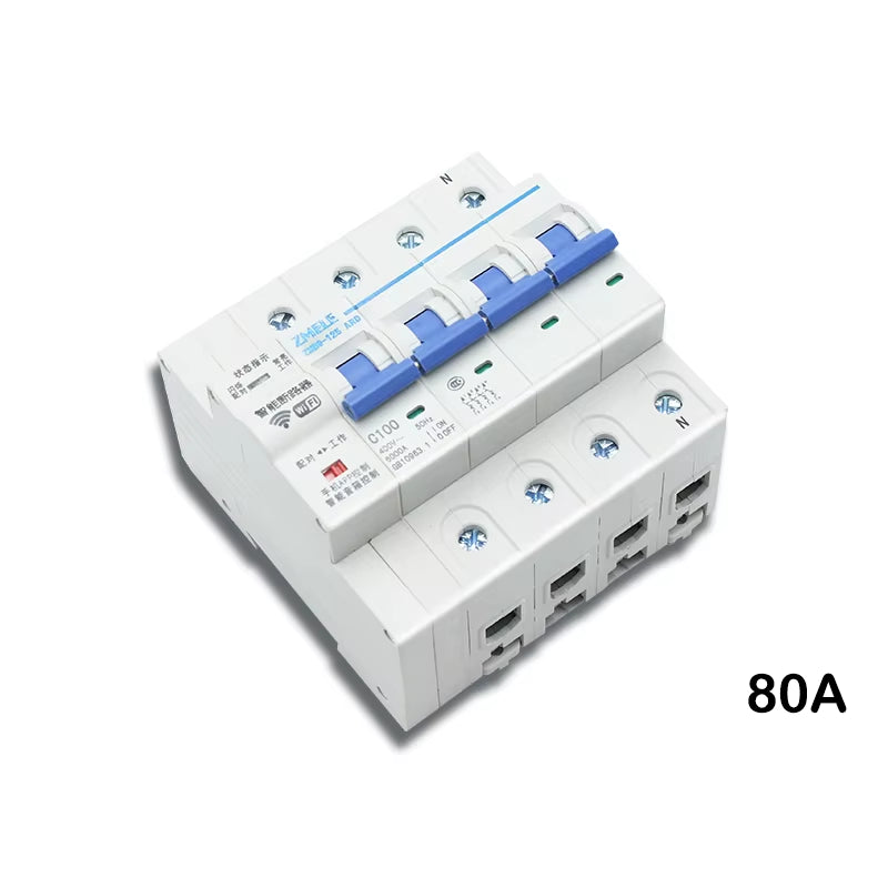 Tuya Smart ZMB9-100 Wifi Smart Circuit Breaker Switch ZMB9 25A 40A 63A 80A 100A 230V 400V 1/2/3/4 Pins P Support Alexa Google