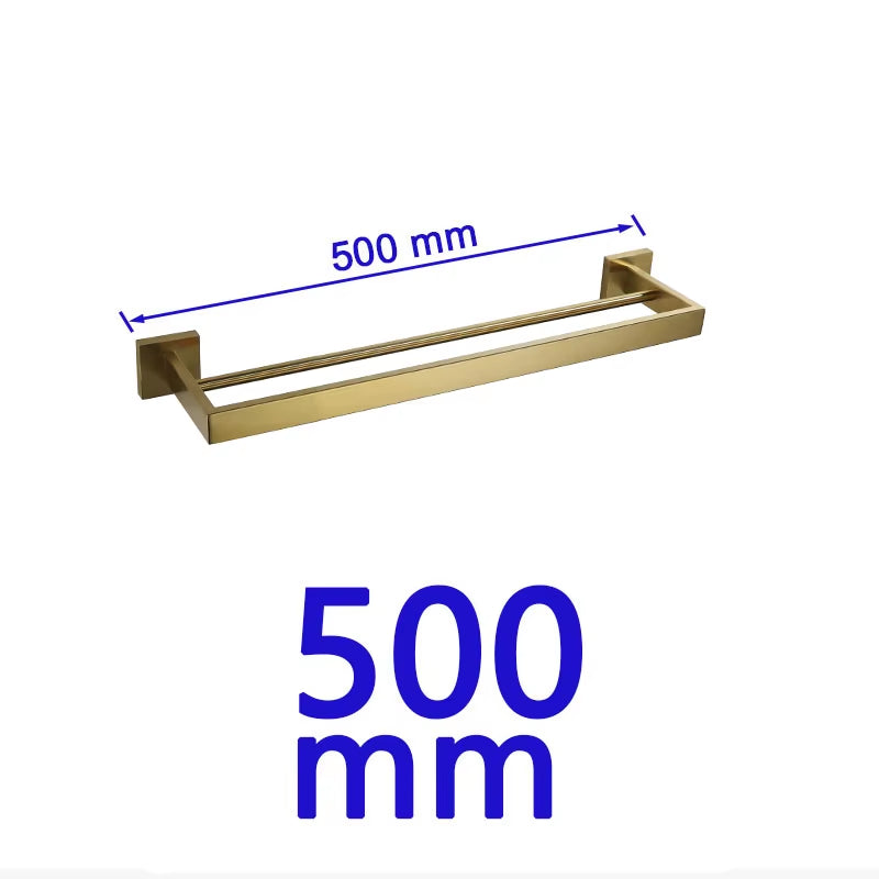 Gold Brushed Bathroom Accessories Hardware Towel Bar Rail Toilet Paper Holder Towel Rack Hook Soap Dish Toilet Brush