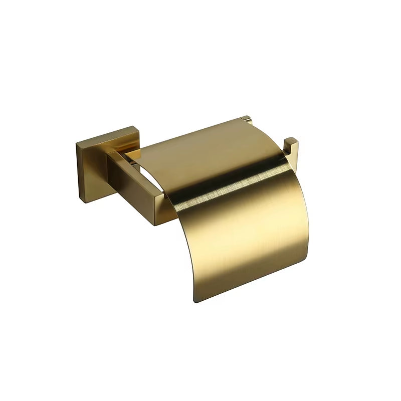 Gold Brushed Bathroom Accessories Hardware Towel Bar Rail Toilet Paper Holder Towel Rack Hook Soap Dish Toilet Brush
