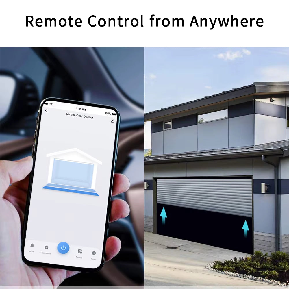 Garage Door Sensor Opener Controller Remote Wifi Switch Tuya Smart Life App Alert Works with Google Home Alexa Home Automation