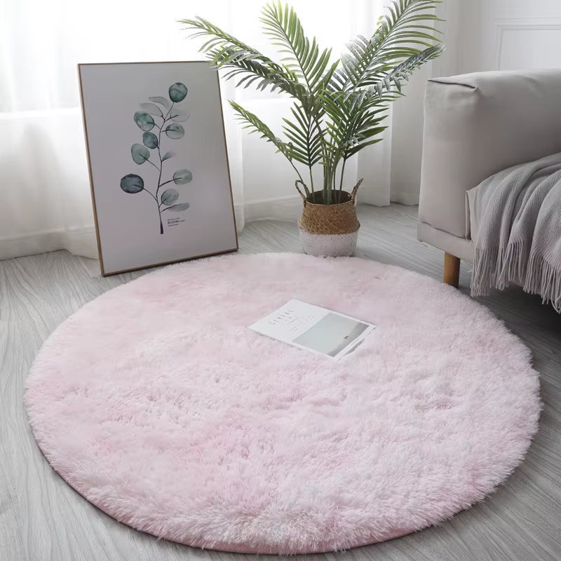 Super Soft Plush round Rug Mat Fluffy White Carpets for Living Room Home Decor Bedroom Kid Room Decoration Salon Thick Pile Rug