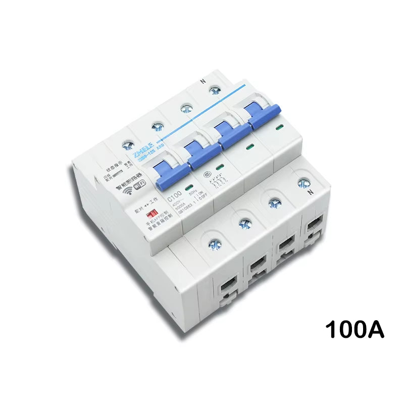 Tuya Smart ZMB9-100 Wifi Smart Circuit Breaker Switch ZMB9 25A 40A 63A 80A 100A 230V 400V 1/2/3/4 Pins P Support Alexa Google