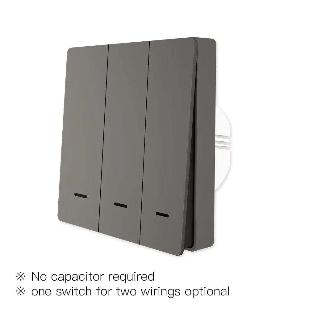 Tuya Zigbee Smart Light Switch No Neutral Wire No Capacitor Needed Smart Life 2/3 Way Works with Alexa Google Home 2Mqtt