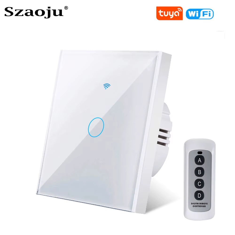 Tuya Wifi Touch Switch Light Wall Smart Switch Universal for EU Smart Home Life Alexa Google Home 433RF Remote 1/2/3Gang