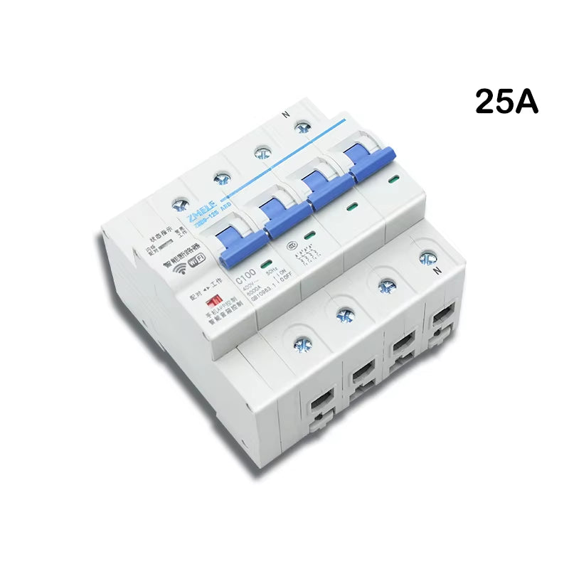 Tuya Smart ZMB9-100 Wifi Smart Circuit Breaker Switch ZMB9 25A 40A 63A 80A 100A 230V 400V 1/2/3/4 Pins P Support Alexa Google