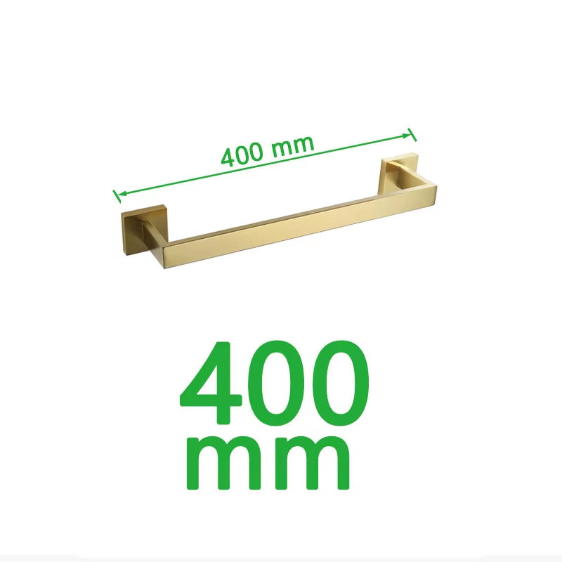 Gold Brushed Bathroom Accessories Hardware Towel Bar Rail Toilet Paper Holder Towel Rack Hook Soap Dish Toilet Brush