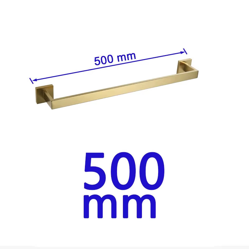 Gold Brushed Bathroom Accessories Hardware Towel Bar Rail Toilet Paper Holder Towel Rack Hook Soap Dish Toilet Brush