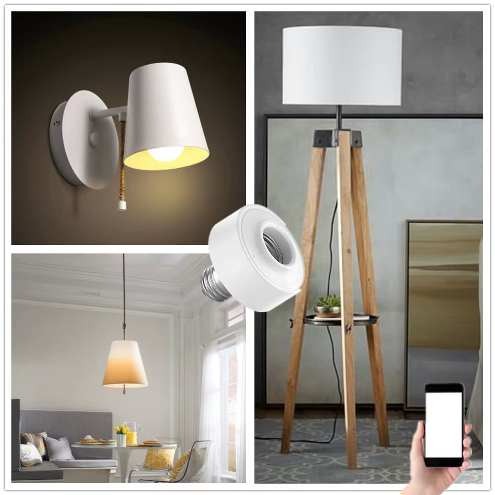 Tuya Smart Zigbee 3.0 Led Bulb Socket Lamp Adapter Holder E27 Works with Google Home Alexa Echo Remote Control on off DIY MQTT