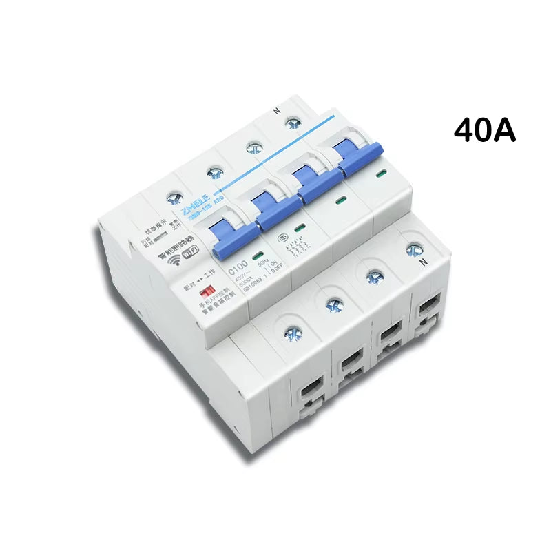 Tuya Smart ZMB9-100 Wifi Smart Circuit Breaker Switch ZMB9 25A 40A 63A 80A 100A 230V 400V 1/2/3/4 Pins P Support Alexa Google