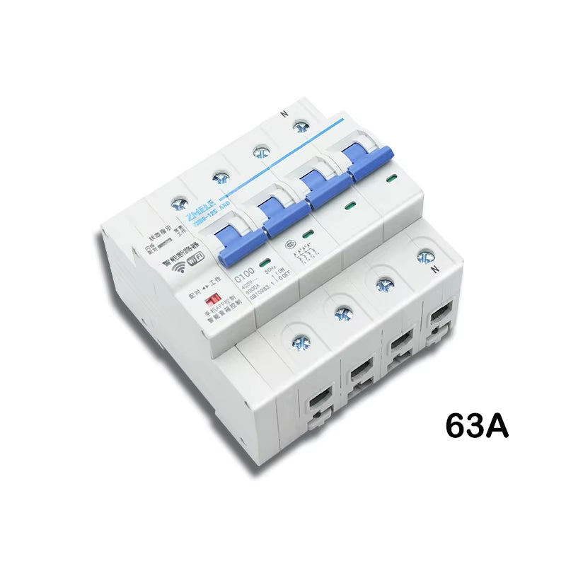 Tuya Smart ZMB9-100 Wifi Smart Circuit Breaker Switch ZMB9 25A 40A 63A 80A 100A 230V 400V 1/2/3/4 Pins P Support Alexa Google