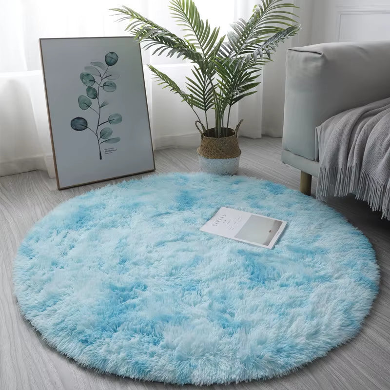 Super Soft Plush round Rug Mat Fluffy White Carpets for Living Room Home Decor Bedroom Kid Room Decoration Salon Thick Pile Rug