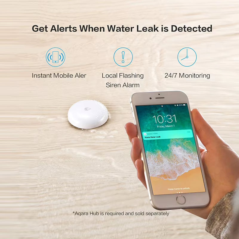 Water Sensor IP67 Waterproof Flood Water Leak Detector for MI Home Remote Alarm Security Soaking Sensor Homekit APP