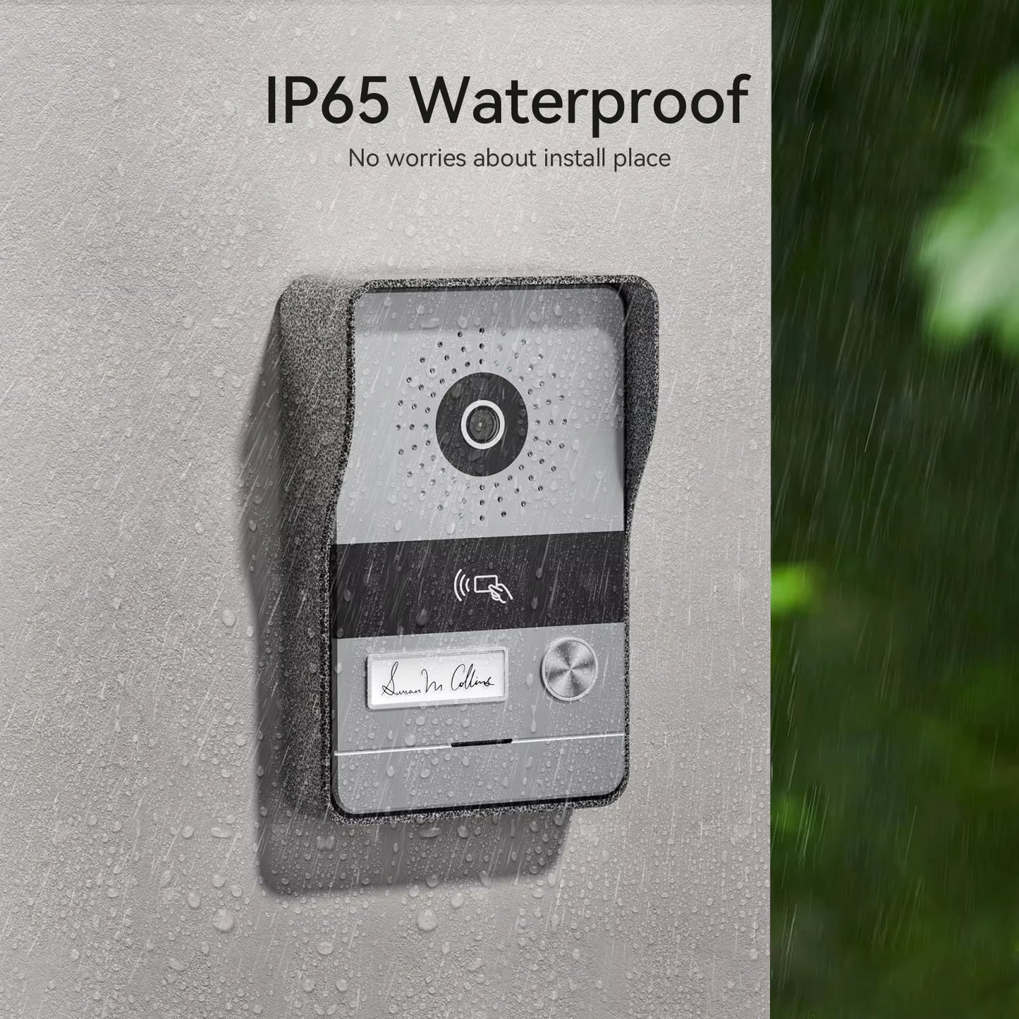 2-Wire  Wifi Video Doorphone Doorbell Intercom 7 Inch 1080P Touchscreen Monitor App/Swipe/Card 4In1 Unlock Tuya App