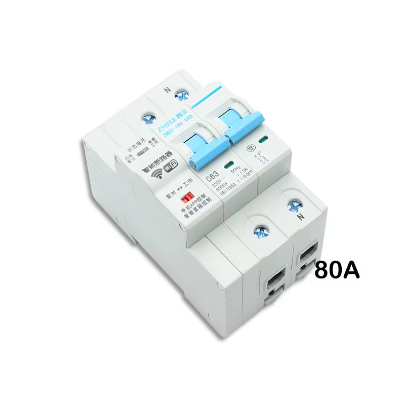 Tuya Smart ZMB9-100 Wifi Smart Circuit Breaker Switch ZMB9 25A 40A 63A 80A 100A 230V 400V 1/2/3/4 Pins P Support Alexa Google