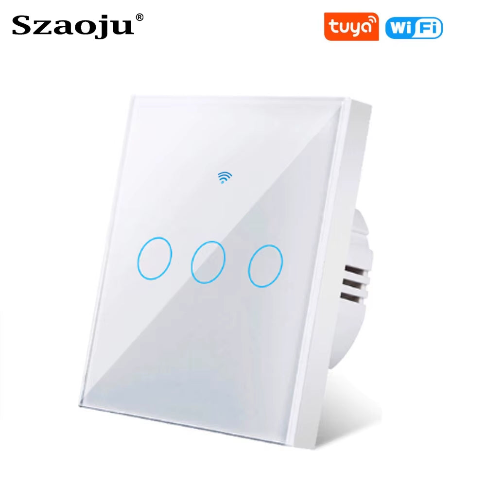 Tuya Wifi Touch Switch Light Wall Smart Switch Universal for EU Smart Home Life Alexa Google Home 433RF Remote 1/2/3Gang