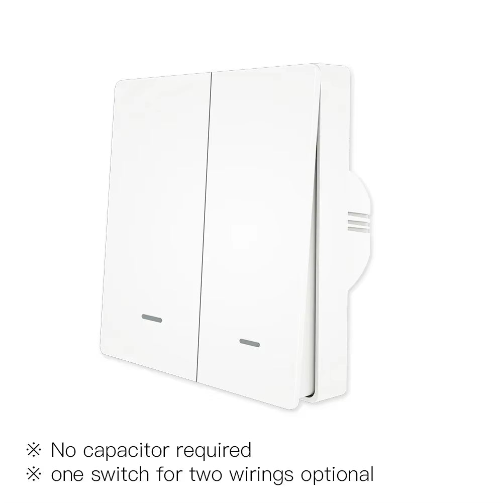 Tuya Zigbee Smart Light Switch No Neutral Wire No Capacitor Needed Smart Life 2/3 Way Works with Alexa Google Home 2Mqtt