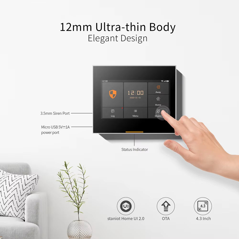 Wireless 4G Home Security Alarm System 433Mhz Smart Wifi Burglar Alarm with Tuya Solar Siren Support 200 Accessories