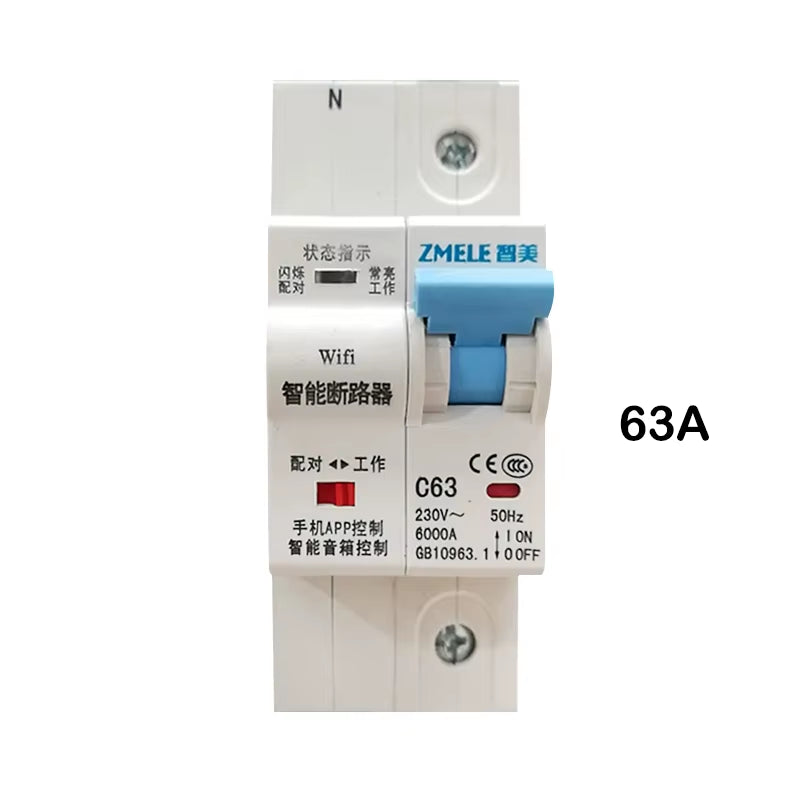 Tuya Smart ZMB9-100 Wifi Smart Circuit Breaker Switch ZMB9 25A 40A 63A 80A 100A 230V 400V 1/2/3/4 Pins P Support Alexa Google