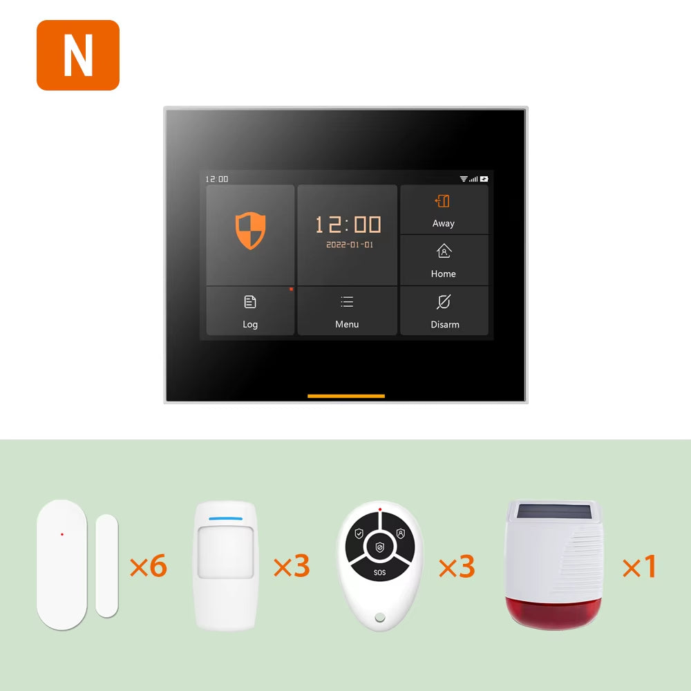 Wireless 4G Home Security Alarm System 433Mhz Smart Wifi Burglar Alarm with Tuya Solar Siren Support 200 Accessories