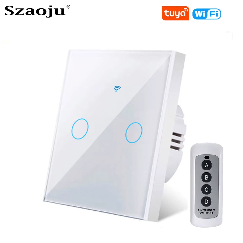 Tuya Wifi Touch Switch Light Wall Smart Switch Universal for EU Smart Home Life Alexa Google Home 433RF Remote 1/2/3Gang