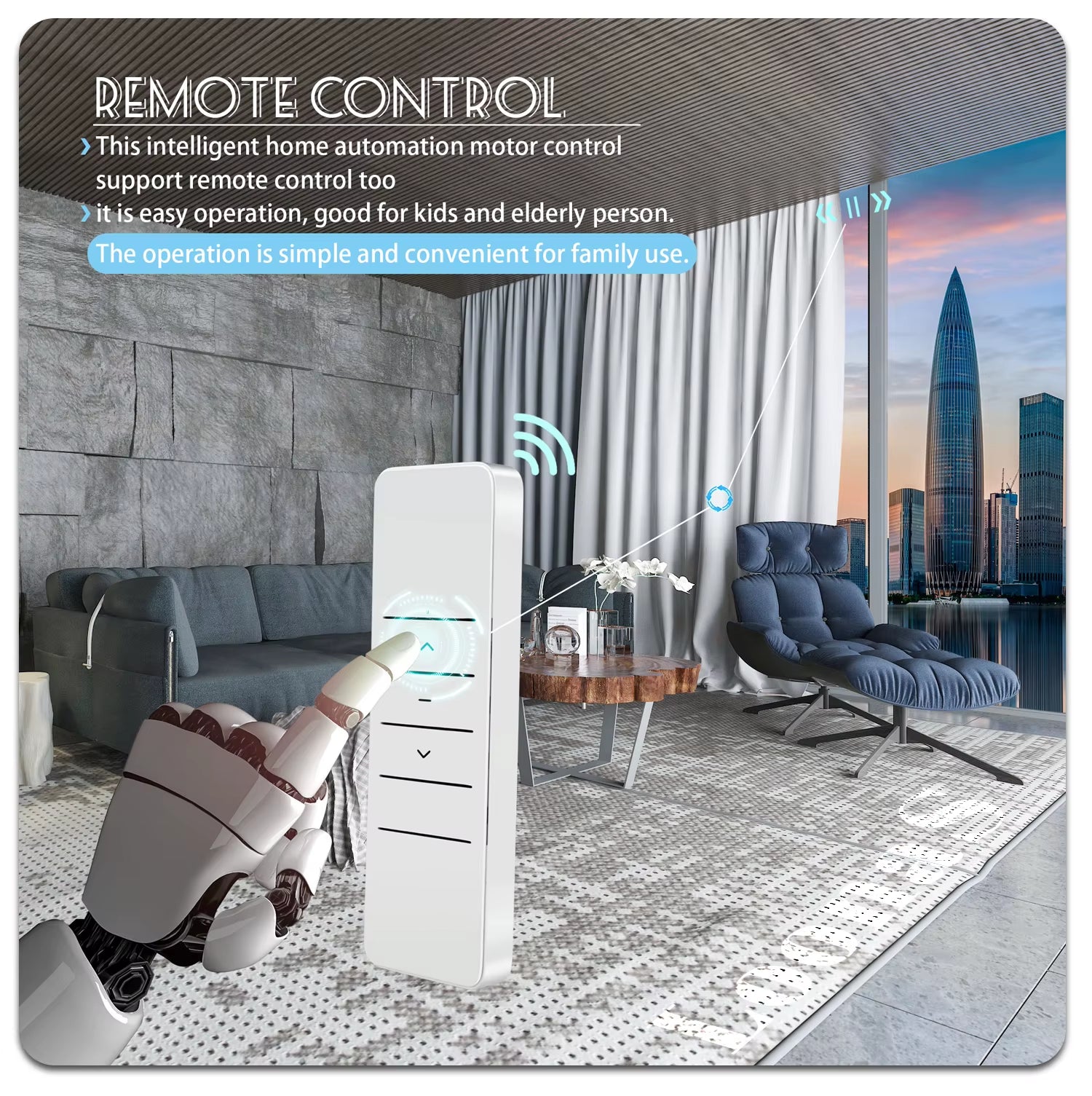 Tuya Wifi Smart Home Electric Mini Curtain Motor System Customized 1.3Mm Rail with RF Remote Support Alexa & Google Home