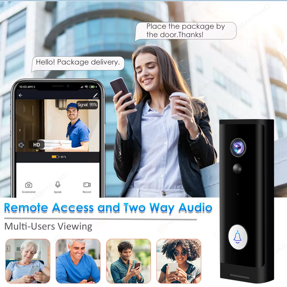 Wifi Video Doorbell Camera Tuya Smart Home Wireless Door Bell 1080P Battery Door Phone Alexa Camera Mini Intercom Apartment