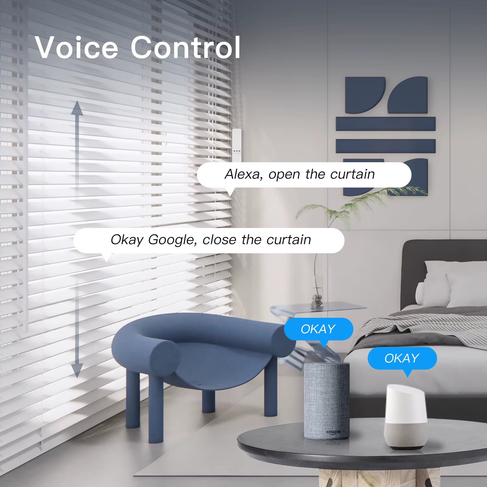 Tuya Wifi Smart Motor Electric Chain Roller Blinds Shade Shutter Drive RF Remote Kit Smart Life App via Alexa/Google