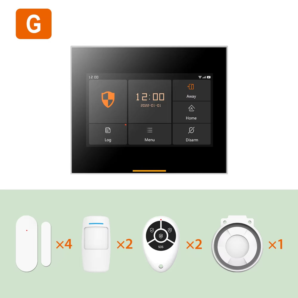 Wireless 4G Home Security Alarm System 433Mhz Smart Wifi Burglar Alarm with Tuya Solar Siren Support 200 Accessories