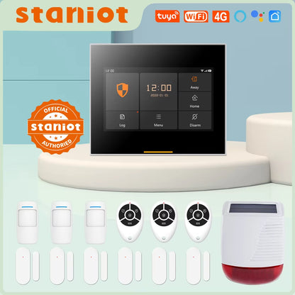 Wireless 4G Home Security Alarm System 433Mhz Smart Wifi Burglar Alarm with Tuya Solar Siren Support 200 Accessories