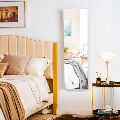 Espejo Colgante a La Puerta De Pared Marco De Aleación De Aluminio Cristal Irrompible 120 X 37 Cm Plateado