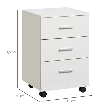 3-Drawer Office Furniture Wheels with Brakes Lock 40X40X61,5 Cm